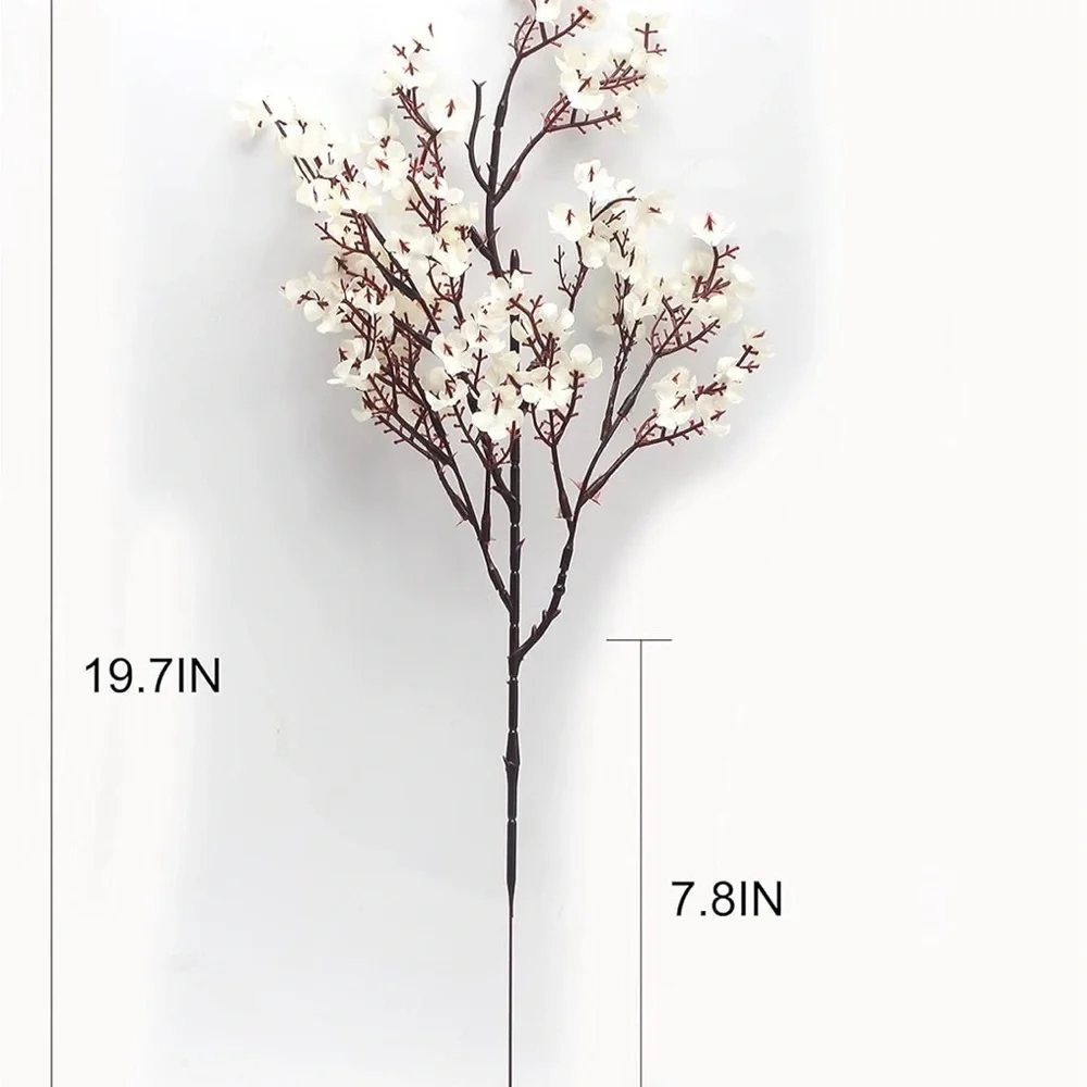 NWT JAKY-Global Baby's Breath Faux Flowers Fabric Cloth 12 Stem Bundle White